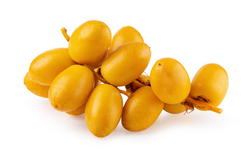 yellow raw date palm isolated on white background