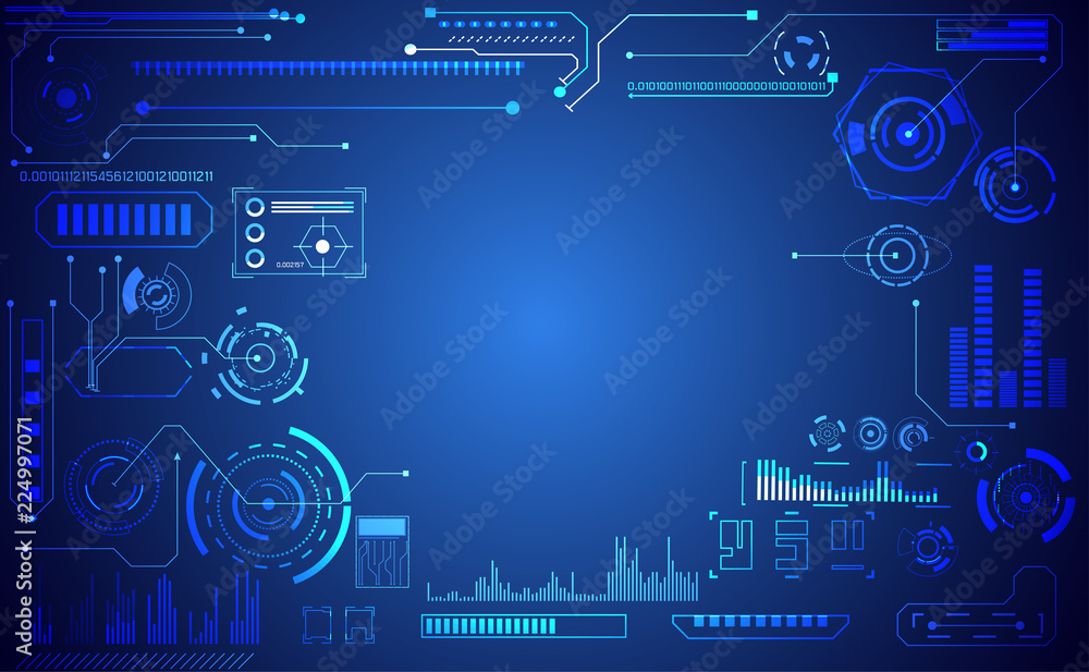 Poster abstract technology ui futuristic concept hud interface hologram elements of digital data chart, com