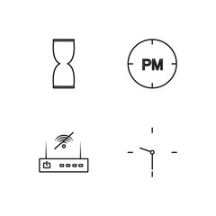 business simple outlined icons set