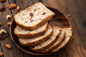 Fruit Loaf or bread with raisins also known as Bara Brith