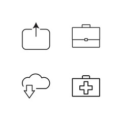 business simple outlined icons set - 224997285
