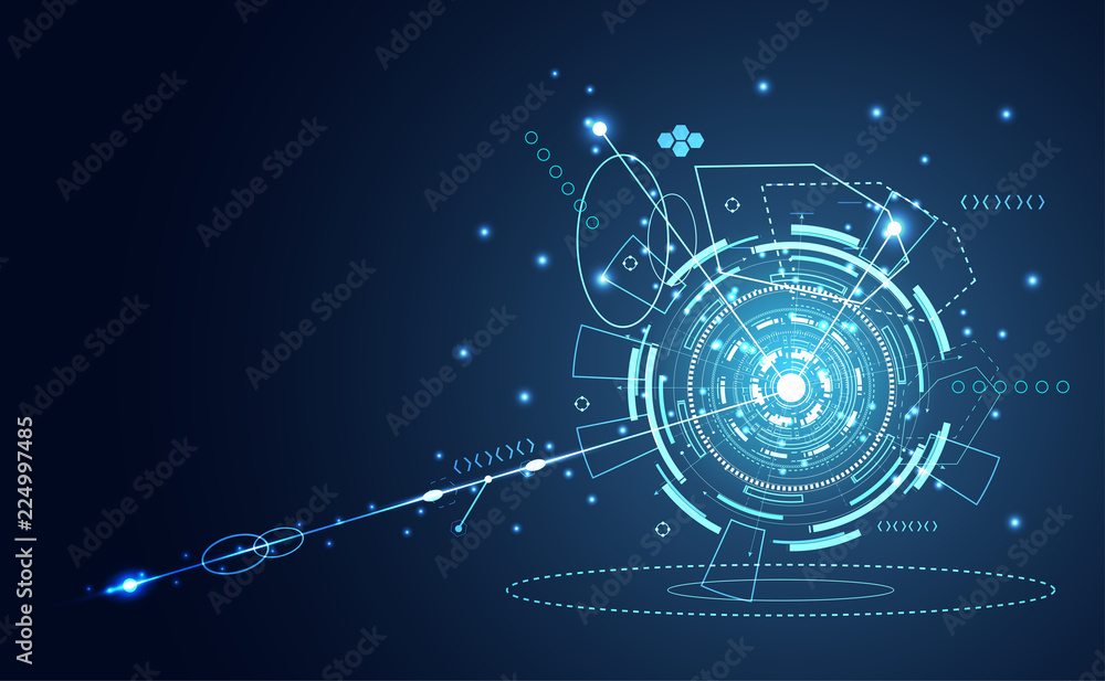 Poster abstract technology ui futuristic concept hud interface hologram elements of digital data chart, com