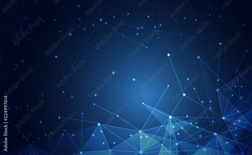 Aufkleber modern abstract network science connection technology internet and graphic design. on hi tech future