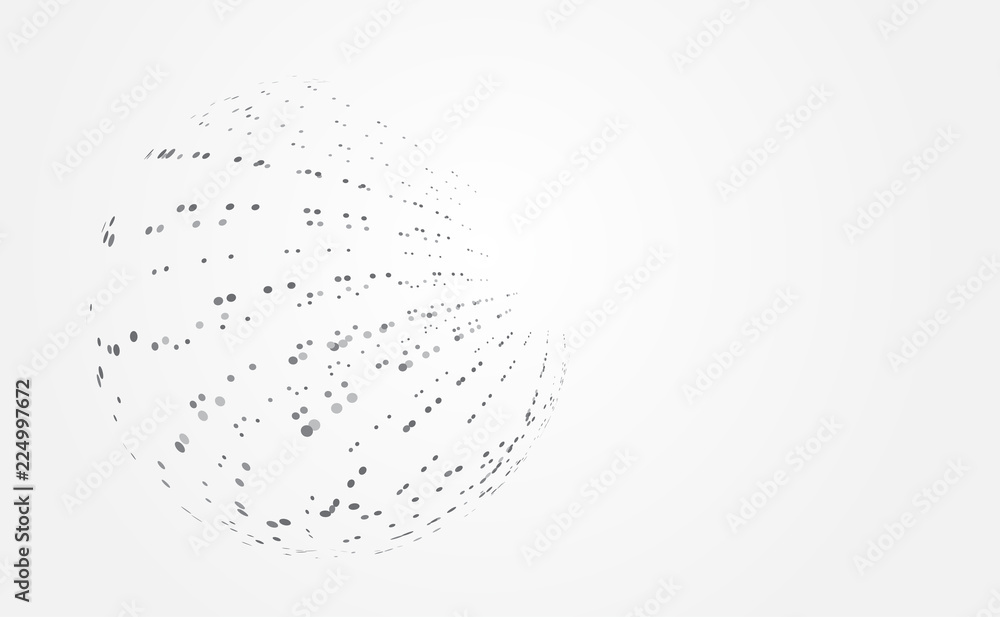 Poster abstract technology futuristic concept circle dot gray digital on hi tech future gray background net