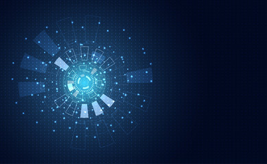 abstract technology futuristic concept circle digital program communication, computing on hi tech futureblue light sparking design background innovation .vector illustration