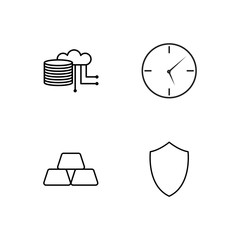 business simple outlined icons set