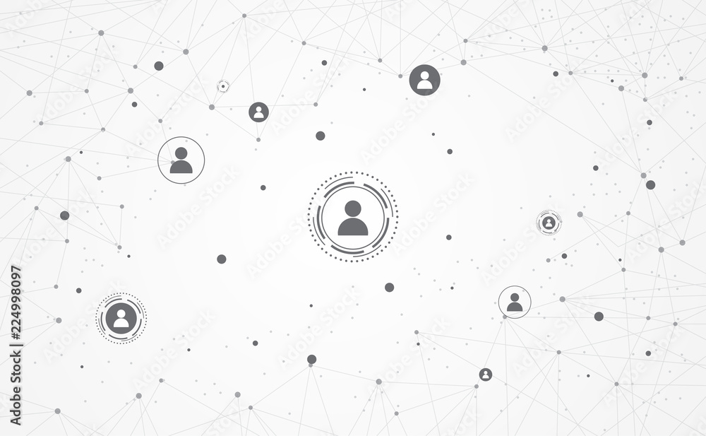 Poster connection abstract dot line triangle and points concept bitcoin global network connection. vector i