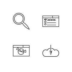 business simple outlined icons set