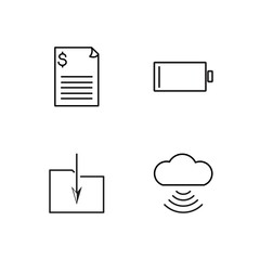 business simple outlined icons set