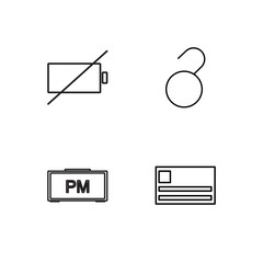 business simple outlined icons set