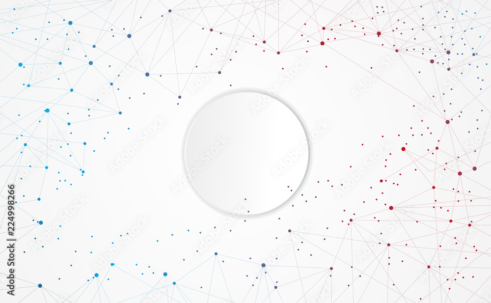Poster modern abstract circle white network science connection technology internet and graphic design. on h