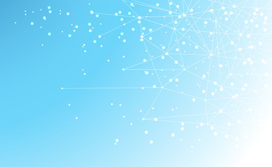 Modern abstract network science connection technology internet and graphic design. on hi tech future blue background network. for template,web design wallpaper,poster,presentation.Vector illustration