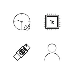 business simple outlined icons set