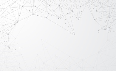 Modern abstract network science connection technology internet and graphic design. on hi tech future gray background network. for template,web design wallpaper,poster,presentation.Vector illustration