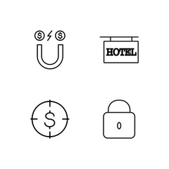 business simple outlined icons set