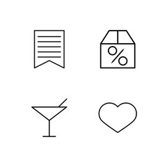 business simple outlined icons set