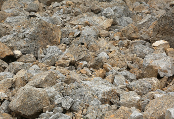 solid rock of a landslide in mountain