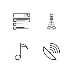 business simple outlined icons set