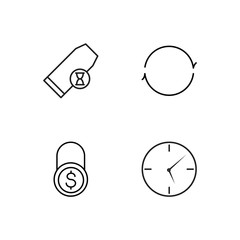 business simple outlined icons set