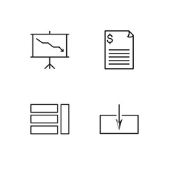 business simple outlined icons set