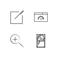 business simple outlined icons set