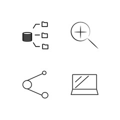 business simple outlined icons set