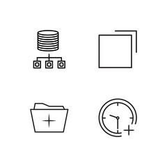 business simple outlined icons set