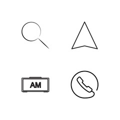 business simple outlined icons set