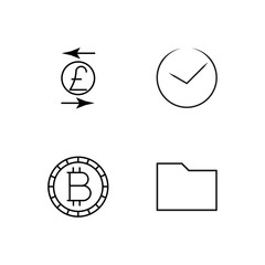 business simple outlined icons set