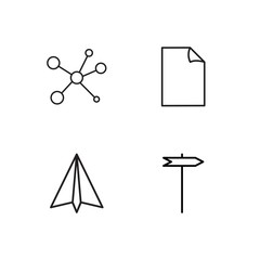 business simple outlined icons set