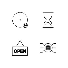 business simple outlined icons set