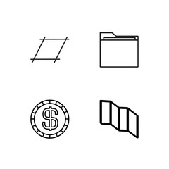 business simple outlined icons set