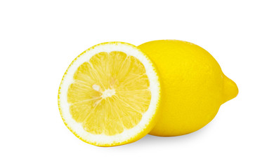 lemon fruit isolated on white background,clipping path
