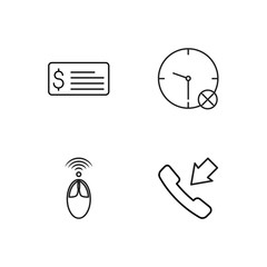 business simple outlined icons set