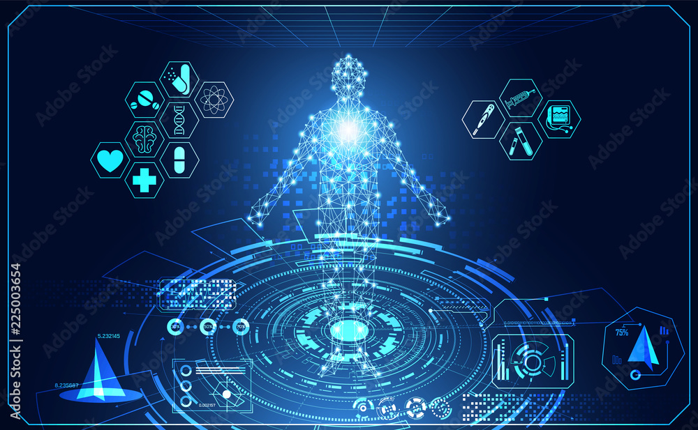 Poster abstract technology ui futuristic concept hud interface hologram elements of digital data chart, com