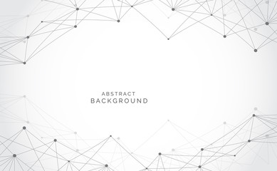 Modern abstract network science connection technology internet and graphic design. on hi tech future gray background network. for template,web design wallpaper,poster,presentation.Vector illustration