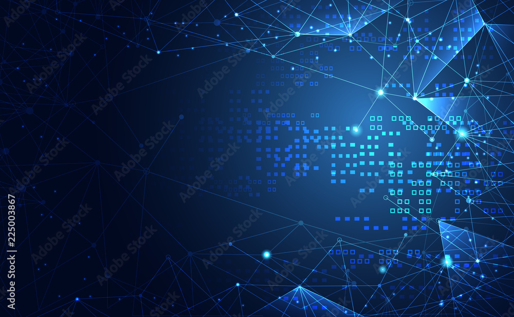 Poster modern abstract network science connection technology internet and graphic design. on hi tech future