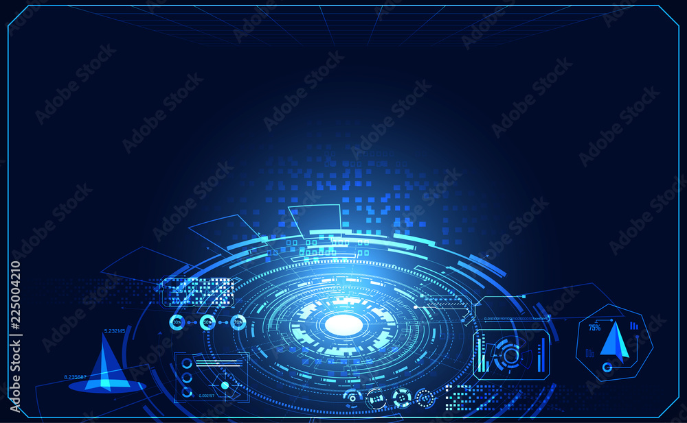 Poster abstract technology ui futuristic concept hud interface hologram elements of digital data chart, com