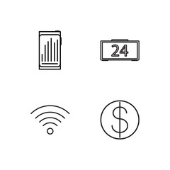 business simple outlined icons set