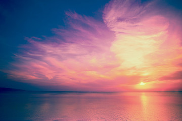 Magic colorful sunrise over the sea