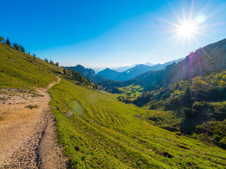 Kampenwand and Chiemgau alps in autumn