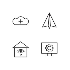 business simple outlined icons set