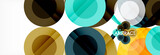 Abstract colorful geometric composition - multicolored circle background