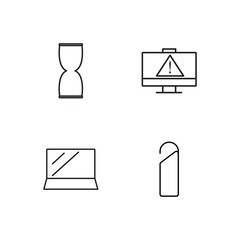 business simple outlined icons set