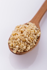 fragrant dried parsnip on a white acrylic background