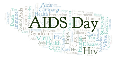 Fototapeta premium AIDS Day word cloud, made with text only.