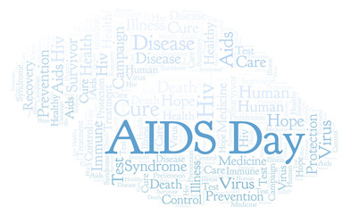 Fototapeta premium AIDS Day word cloud, made with text only.