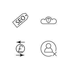 business simple outlined icons set