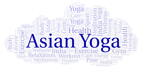 Obraz premium Asian Yoga word cloud.