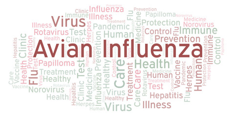 Fototapeta premium Avian Influenza word cloud, made with text only.